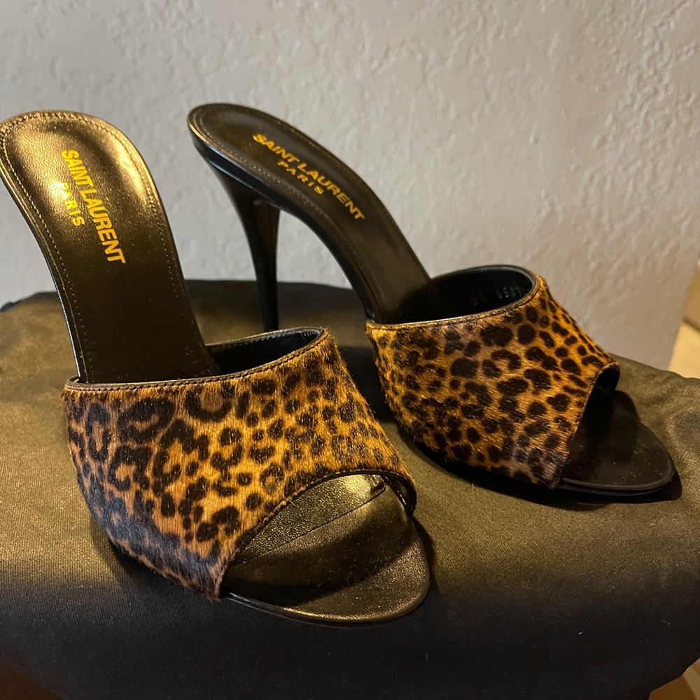 YSL Women's Open Toe Slip On Pumps.